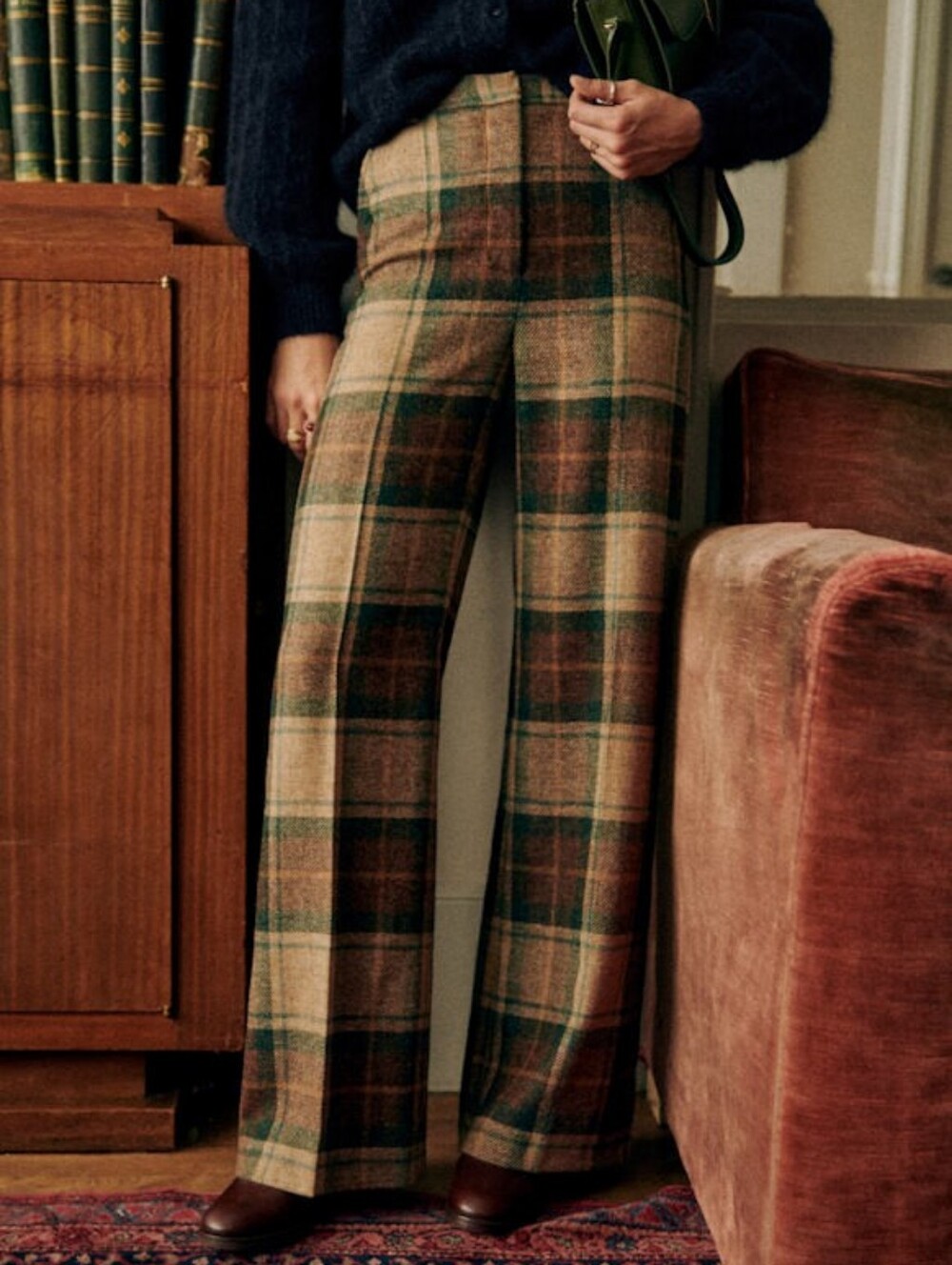 Sezane Matheo Wool Trousers Carlisle Checks - Size 10 - NWT